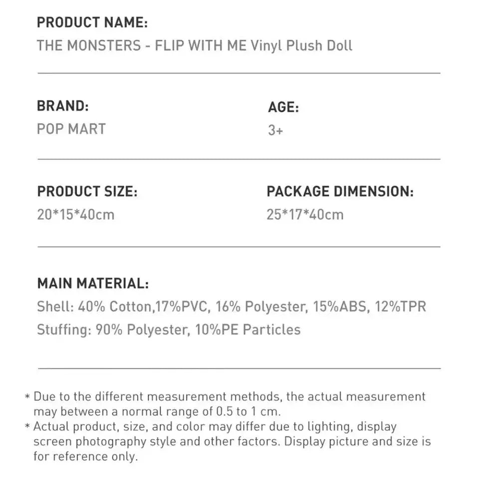 POP MART LABUBU THE MONSTERS - FLIP WITH ME Vinyl Plush Doll - Authentic New Rare FRENLY BRICKS - Open 7 Days