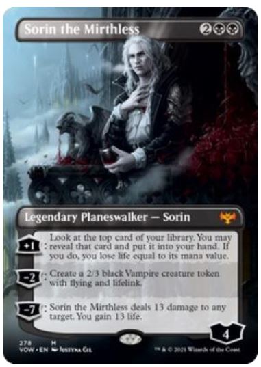 Sorin the Mirthless (Borderless) Innistrad: Crimson Vow #: 278 FRENLY BRICKS - Open 7 Days