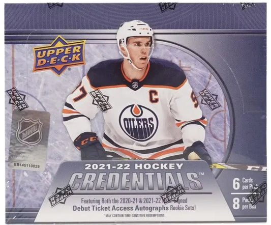 2021/22 Upper Deck Credentials Hockey Hobby Box FRENLY BRICKS - Open 7 Days