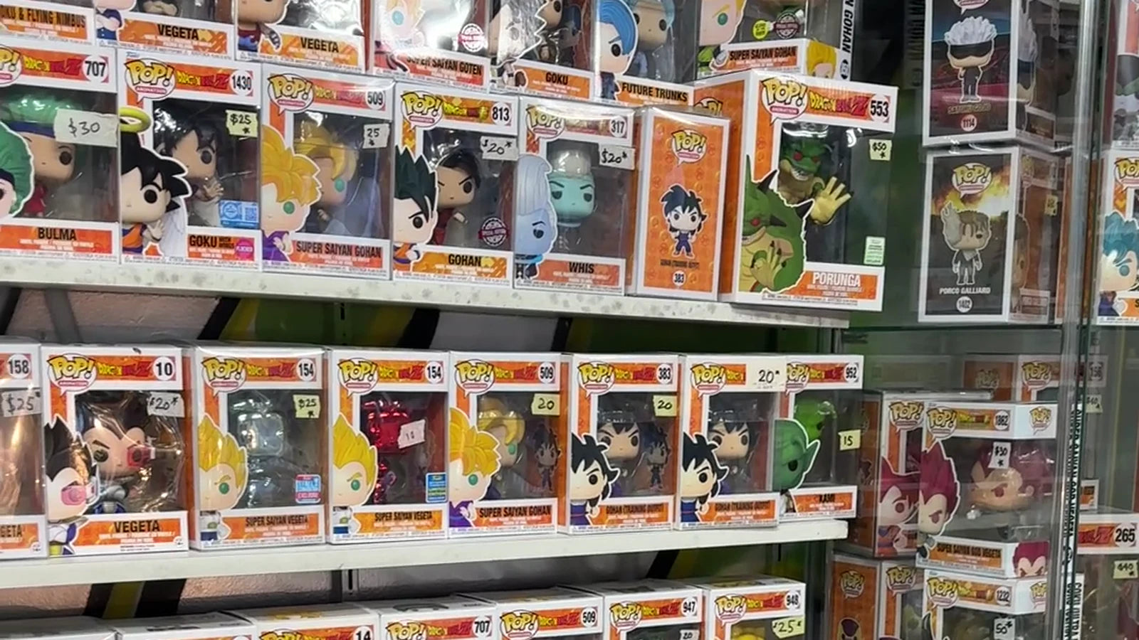 Real Funko Pop shelves inside Frenly Bricks Carrara